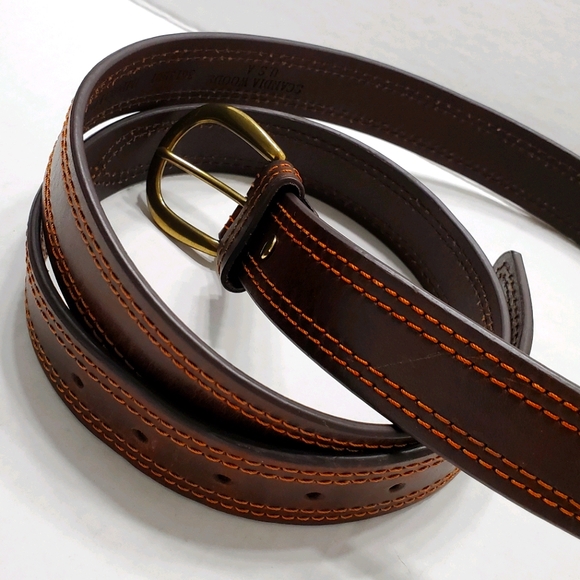 Scandia Woods Italian Leather Stitching Belt